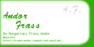 andor frass business card